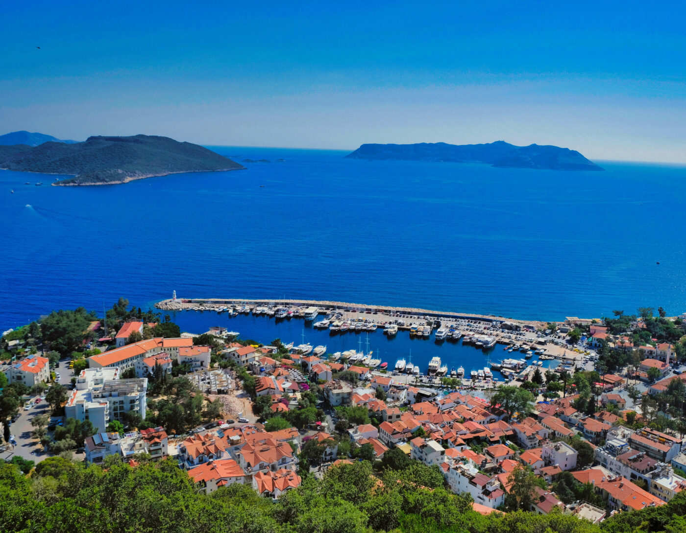 Kaş, charming seaside town with stone houses and a vibrant marina