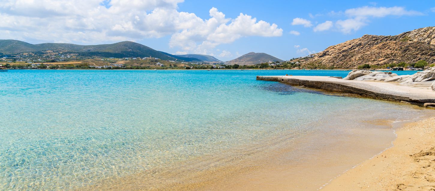 Remote, empty beach in the Greek islands