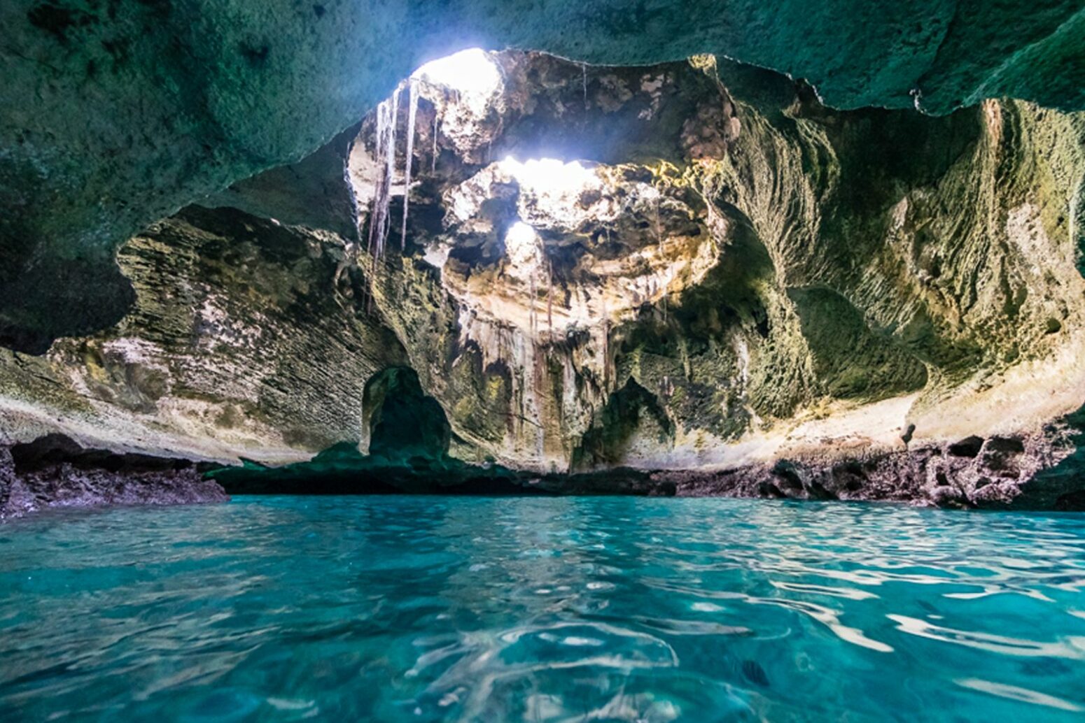 Inside Thunderball Grotto, the famous underwater cave featured in James Bond films