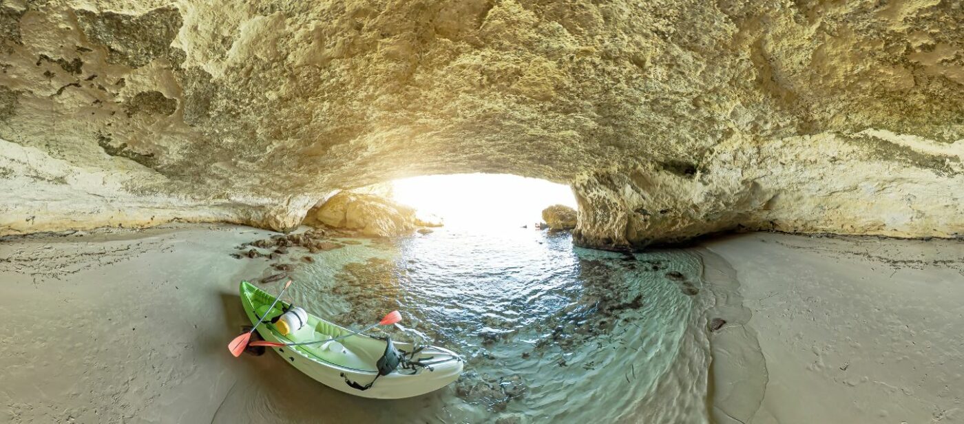 Cave of Bonifacio located on Le Petit Sperone Beach