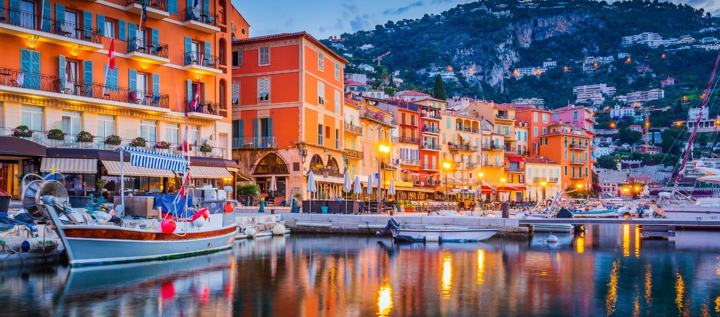 Villefranche old town at night